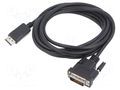 Cable; DisplayPort plug,DVI-D (24+1) plug; 3m; black; black LANBERG CA-DPDV10CU-0030BK