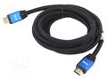 Cable; HDMI plug,both sides; textile; 3m; black; HDMI 2.0; 28AWG LANBERG CA-HDMI20CU-0030BL