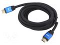 Cable; HDMI plug,both sides; textile; 3m; black; HDMI 2.0; 28AWG LANBERG CA-HDMI20CU-0030BL