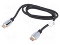 Cable; HDMI plug,both sides; rubber; 1m; black; HDMI 2.1; 30AWG LANBERG CA-HDMI30CU-0010BK