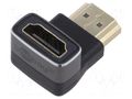 Adapter; HDMI socket,HDMI plug 270° up/down; HDCP 2.2; silver Goobay GOOBAY-72011