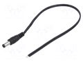 Cable; 2x0.5mm2; DC 5,5/2,1 plug; straight; black-grey,black POS POSDC-T-P21S-0.25