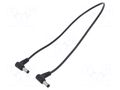Cable; 2x0.5mm2; DC 5,5/2,1 plug x2; straight; black; 0.4m POS POSDC-T-PPL21-0.4