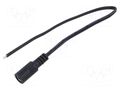 Cable; 2x0.5mm2; DC 5,5/2,1 socket; straight; black-grey,black POS POSDC-T-S21-0.25