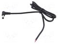 Cable; 2x0.5mm2; DC 5,5/2,1 plug; angled; black; 1.5m; -20÷80°C POS POSDC-Y-P21L-1.5