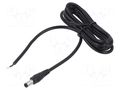 Cable; 2x0.5mm2; DC 5,5/2,1 plug; straight; black; 1.5m; -20÷80°C POS POSDC-Y-P21S-1.5