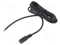 Cable; 2x0.5mm2; DC 5,5/2,5 socket; straight; black; 1.5m; Core: Cu POS POSDC-Y-S25-1.5
