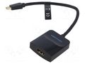 Adapter; HDMI socket,USB C plug; gold-plated; 0.15m; black; black VENTION TDCBB