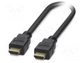 Cable; HDMI plug,both sides; PVC; 4K; 0.3m; black; -25÷85°C PHOENIX CONTACT 1332077