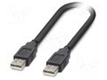 Cable; USB 2.0; USB A plug,both sides; 2m; black; Core: Cu; 480Mbps PHOENIX CONTACT 1333139