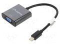 Adapter; DisplayPort mini plug,VGA female; DisplayPort 1.2 LANBERG AD-0006-BK