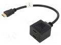 Splitter; HDMI socket x2; HDMI 1.4; Full HD 1080p; 0.2m; black LANBERG AD-0019-BK