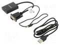 Adapter; HDMI socket,Jack 3.5mm 3pin plug,VGA male; 0.2m; black LANBERG AD-0021-BK