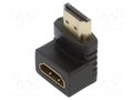 Adapter; HDMI socket,HDMI plug 90° up/down; HDMI 1.4; black LANBERG AD-0033-BK