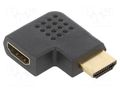 Adapter; HDMI socket,HDMI plug 270° left/right; HDMI 1.4; black LANBERG AD-0036-BK