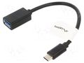 Adapter; OTG,USB 3.1; USB A socket,USB C plug; nickel plated LANBERG AD-UC-UA-04