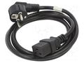 Cable; CEE 7/7 (E/F) plug,IEC C19 female; PVC; Len: 1.8m; black LANBERG CA-C19C10CC-0018BK