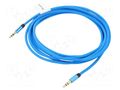 Cable; Jack 3.5mm 3pin plug,both sides; 3m; Plating: gold-plated LANBERG CA-MJMJ10CU-0030BL