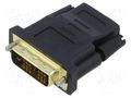 Adapter; DVI-D (18+1) plug,HDMI socket; HDMI 1.4; black; ABS LANBERG AD-0013-BK