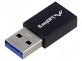 Adapter; OTG,USB 3.1; USB A plug,USB C socket; nickel plated LANBERG AD-UC-UA-01