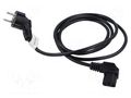 Cable; CEE 7/7 (E/F) plug angled,IEC C13 female angled right LANBERG CA-C13C12CC-0018BK