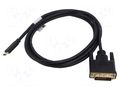 Adapter; USB 3.1; DVI-D (24+1) plug,USB C plug; gold-plated LANBERG CA-CMDV10CU-0018BK