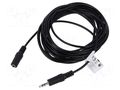 Cable; Jack 3.5mm 3pin socket,Jack 3.5mm 3pin plug; 5m; black LANBERG CA-MJFJ10CC-0050BK