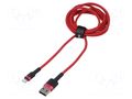 Cable; High Speed,USB 2.0; Apple Lightning plug,USB A plug; 2m BASEUS CALKLF-C09