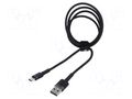 Cable; High Speed,USB 2.0; USB A plug,USB C plug; 1m; black; 3A BASEUS CATKLF-BG1