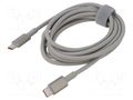 Cable; High Speed,USB 2.0; USB C plug,both sides; 2m; golden BASEUS P10319800G21-01
