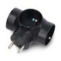 Electrical splitter - 3 grounded sockets - black - DPM P901B DPM-24084
