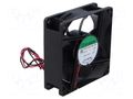 Fan: DC; axial; 12VDC; 80x80x25mm; 76.43m3/h; 36.1dBA; ball; 3600rpm SUNON EF80251BX-A99-A