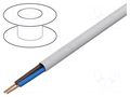Wire; H05VV-F; 2x1mm2; stranded; Cu; PVC; white; 300V,500V HELUKABEL HELUKABEL-29459