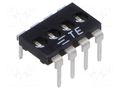 Switch: DIP-SWITCH; Poles number: 4; OFF-ON; Pos: 2; THT; tube TE Connectivity 1825190-3