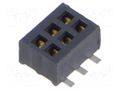 Connector: pin strips; socket; female; PIN: 6; vertical; SMT; 1.27mm SAMTEC CLP-103-02-F-D-BE