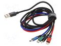 Cable; High Speed,USB 2.0; 1.2m; black; textile; 3.5A BASEUS CA1T4-A01
