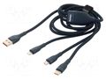 Cable; USB 2.0; 1.2m; blue; 100W; 6A BASEUS CASS030003