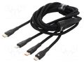 Cable; USB 2.0; 1.5m; black; 100W; 3.5A BASEUS CASS030201