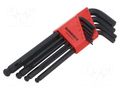 Wrenches set; hex key,spherical; steel; long; 10pcs. BONDHUS BONDHUS-10990