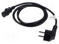 Cable; CEE 7/7 (E/F) plug angled,IEC C13 female; PVC; Len: 1.8m LANBERG CA-C13C11CC-0018BK