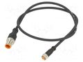 Cable: for sensors/automation; M12,M8; PIN: 3; 0.6m; plug; 60VDC LUTRONIC 1210080003300-0.6M