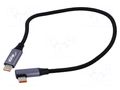 Cable; USB 2.0; USB C plug,USB C angled plug; nickel plated AKYGA AK-USB-53