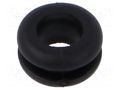 Grommet; Ømount.hole: 8mm; Øhole: 6mm; black; Panel thick: max.2mm ESSENTRA ESS-10284087