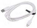 Cable; USB 2.0; Apple Lightning plug,USB A plug; nickel plated VENTION LAMWH