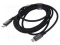 Cable; USB 2.0; USB C plug,both sides; nickel plated; 2m; black VENTION CTKBH