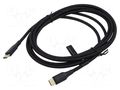 Cable; USB 2.0; USB C plug,both sides; nickel plated; 2m; black VENTION TAUBH