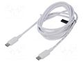 Cable; USB 2.0; USB C plug,both sides; nickel plated; 2m; white VENTION TRCWH