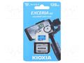Memory card; microSDXC; R: 100MB/s; Class 10 UHS I U3; 128GB KIOXIA LMEX2L128GG2