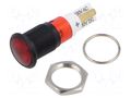 Indicator: LED; prominent; red; 230VAC; Ø12mm; IP50; connectors SIGNAL-CONSTRUCT SKMU12028