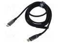 Cable; USB 2.0; USB C plug,both sides; nickel plated; 1.2m; black VENTION TAYBAV